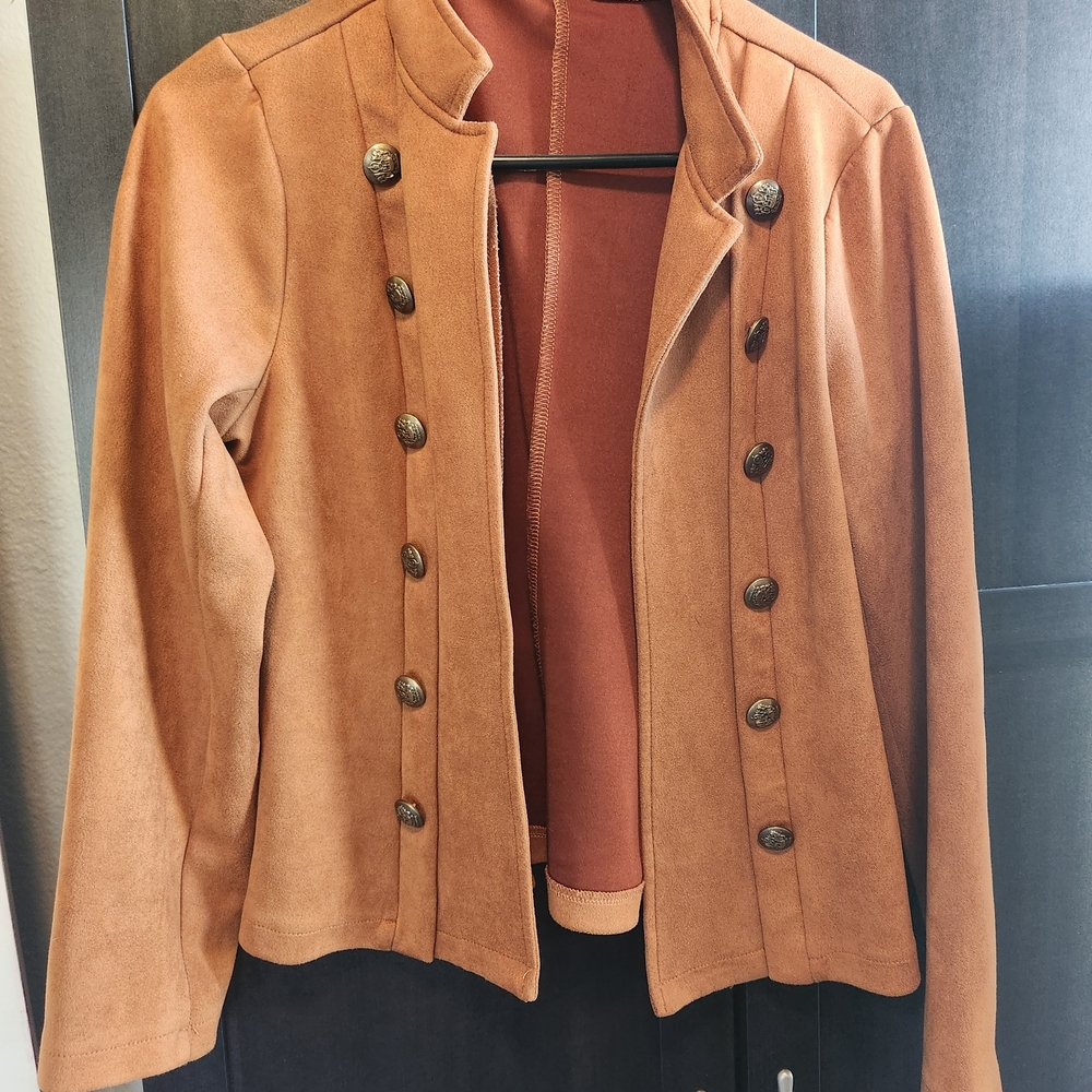 Women's Camel Button Decor Jacket - image 2